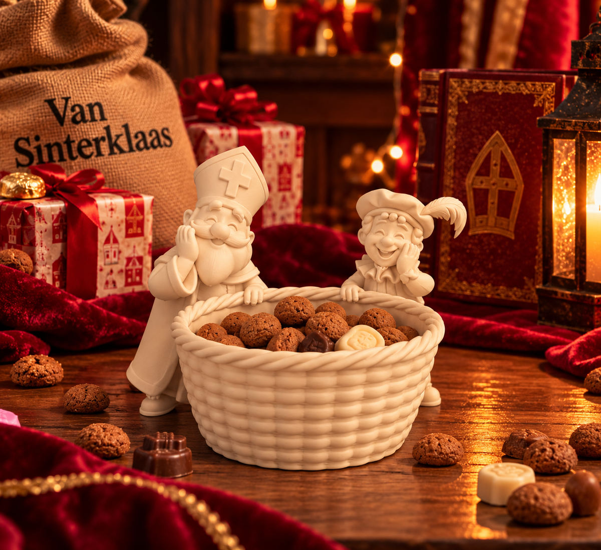 Pepernoten Bakje met Sint & Piet โ Sinterklaas Decoratie
