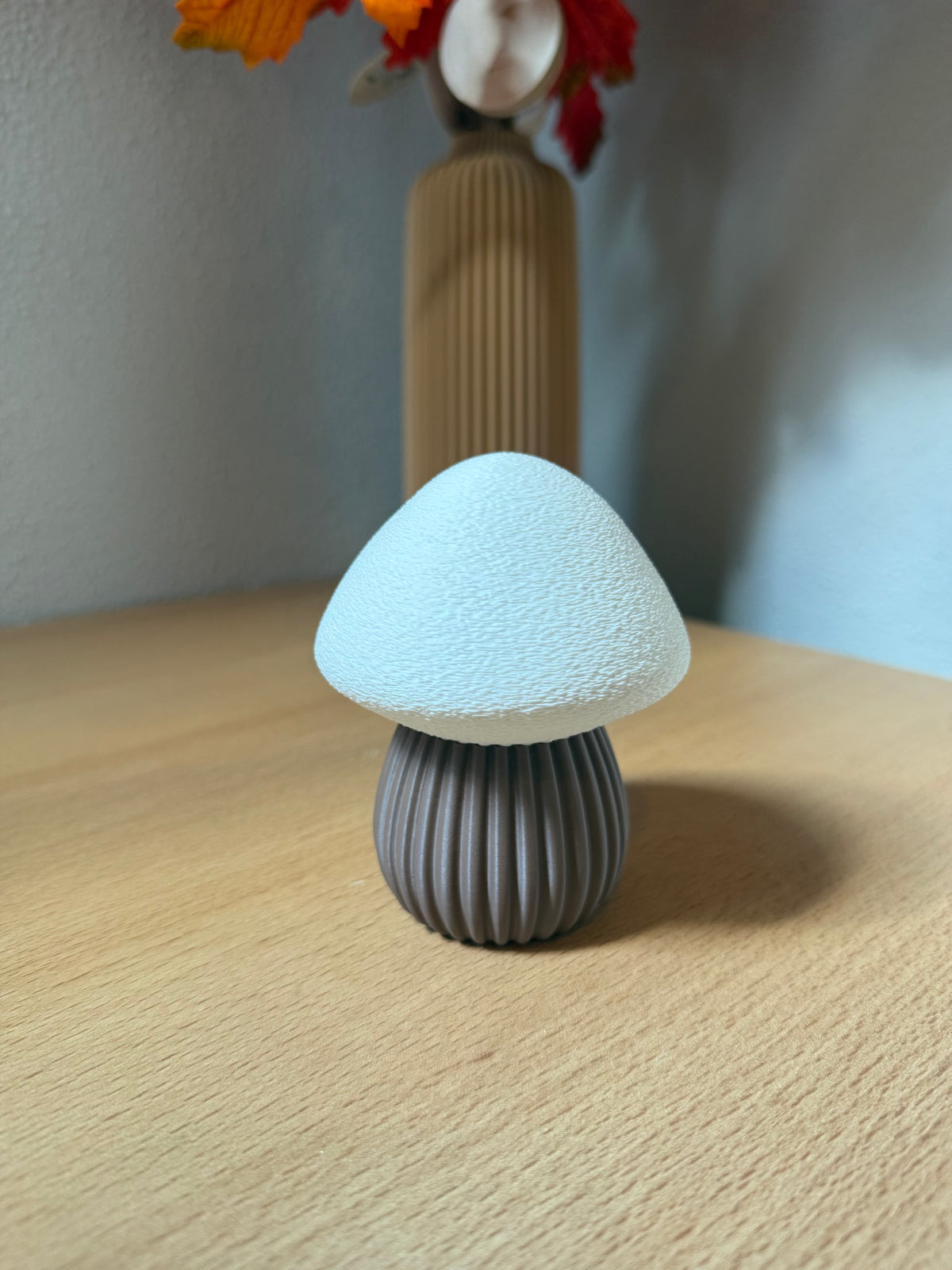 Paddenstoel - donkerbruin/wit - 10cm