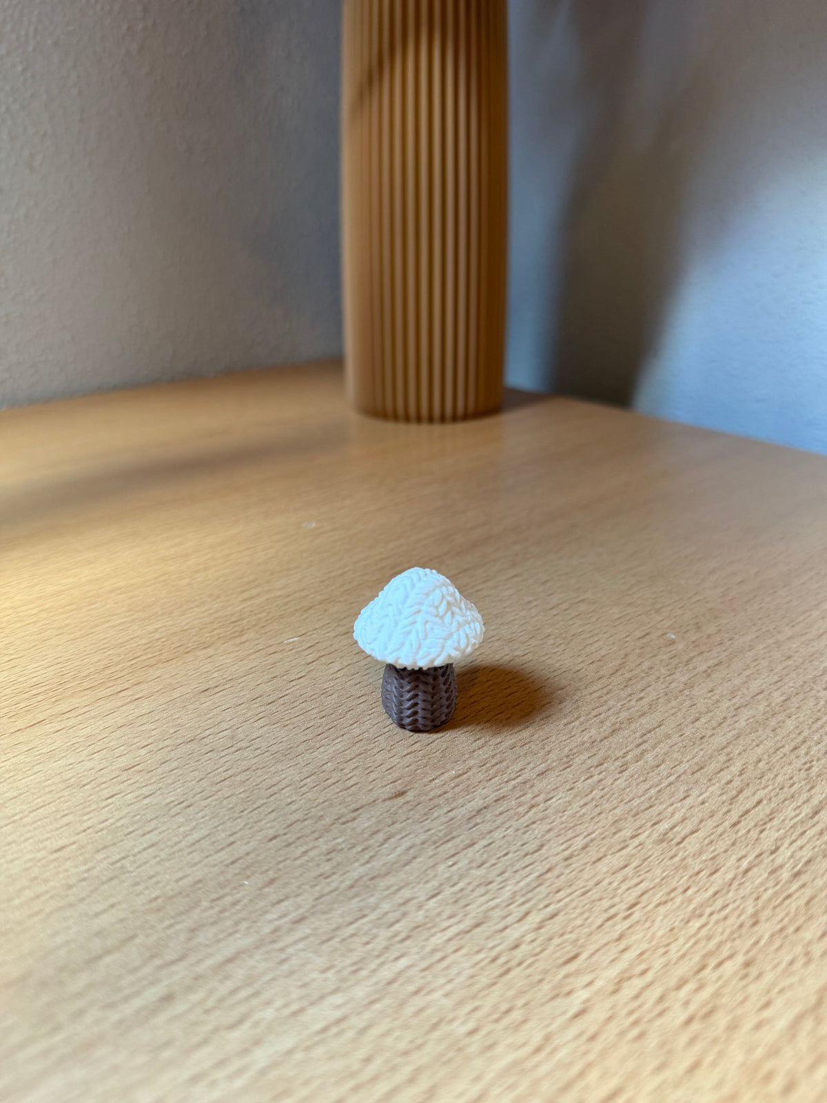 Gevlochten Mini Paddenstoel - wit - 4cm
