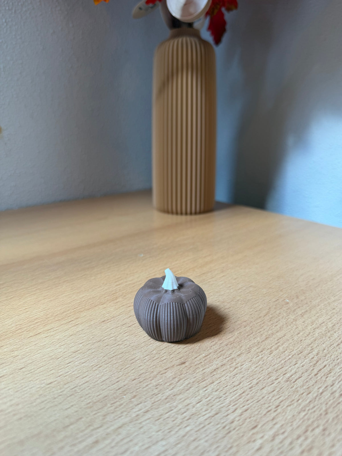 Pompoen - donkerbruin/wit - 3,5cm