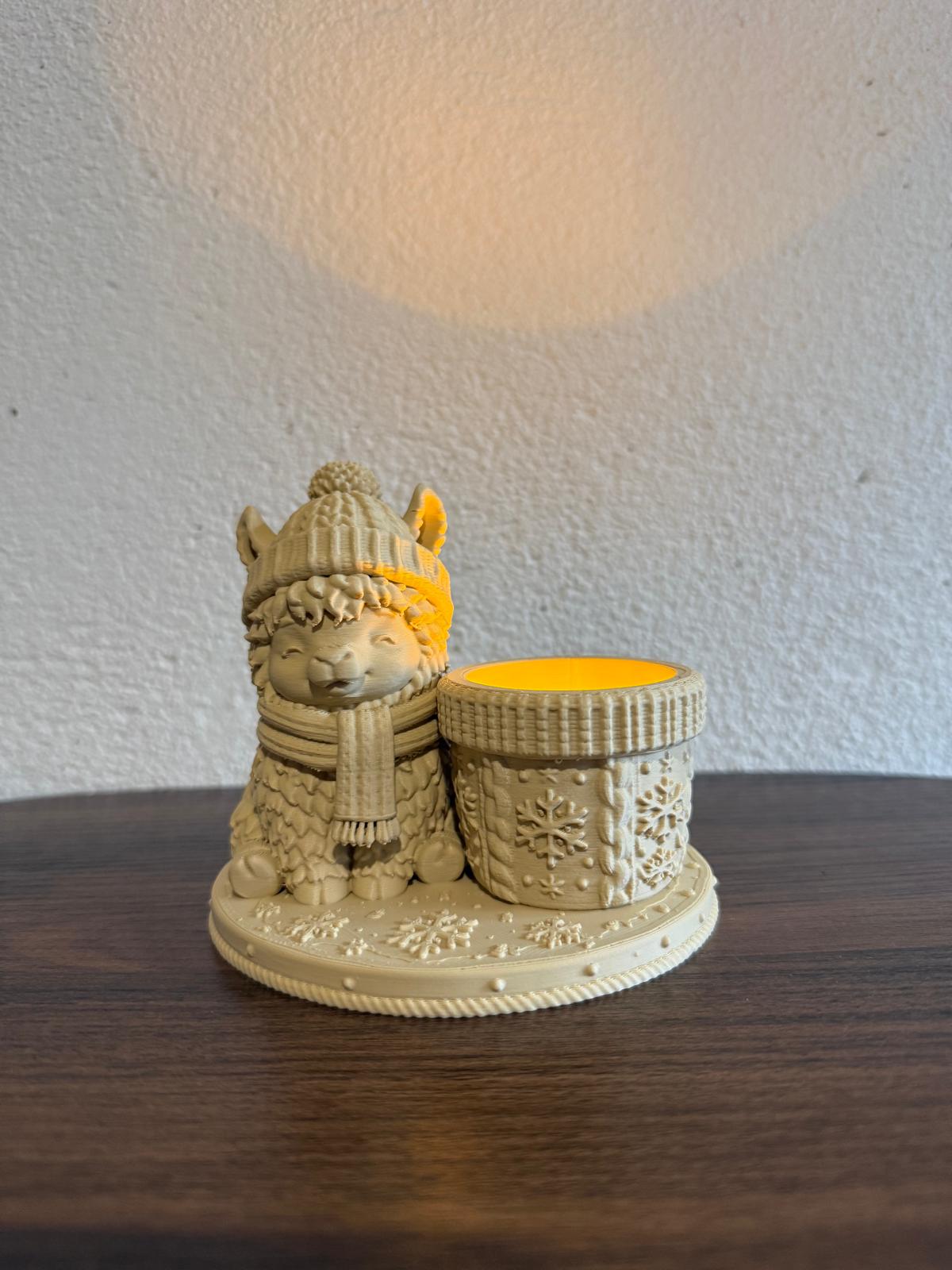 Alpaca Theelichthouder 12 cm - Sfeervolle Decoratie