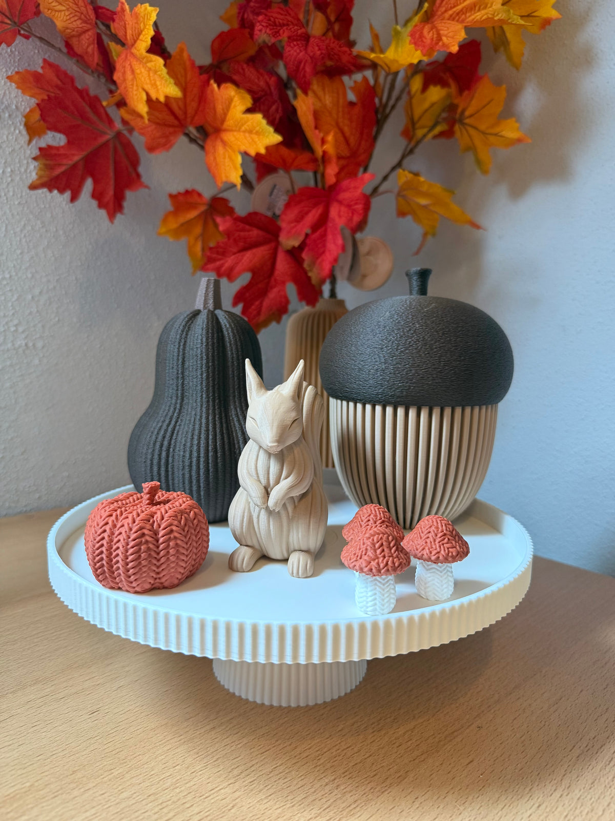 Herfst Plateau 25 cm Wit | Compleet Decoratiepakket