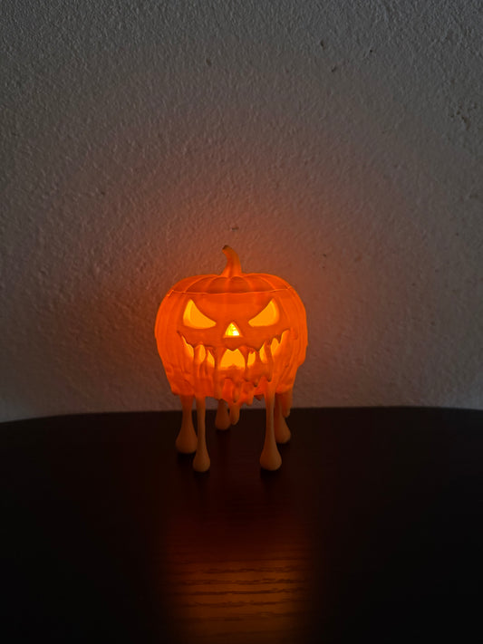 Halloween Pompoen LED Kaarshouder 11 cm – Inclusief LED-kaars
