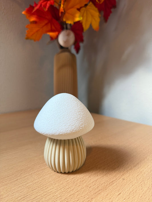 Paddenstoel - lattebruin/wit - 10cm