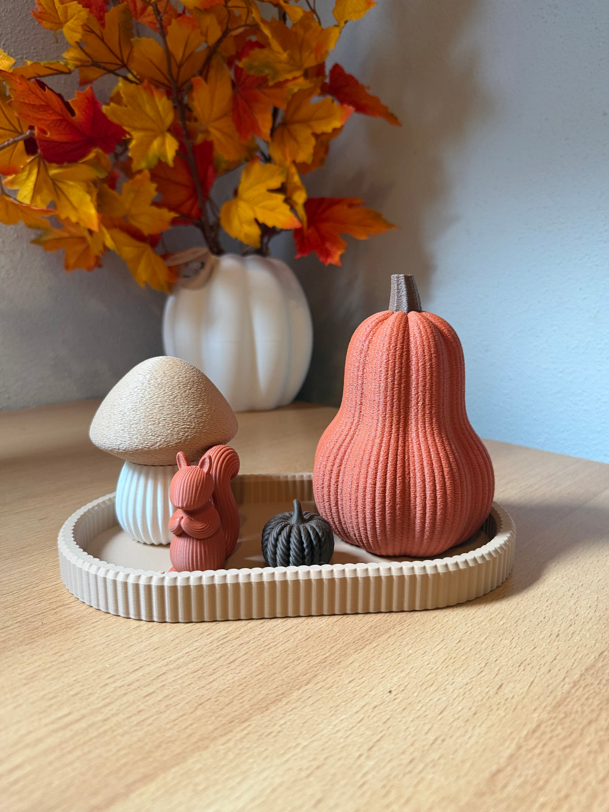 Herfst Plateau ovaal 24 cm beige | Compleet Decoratiepakket