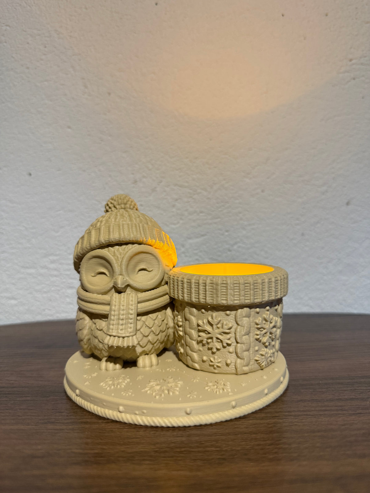 Uil Theelichthouder 12 cm – Sfeervolle Decoratie