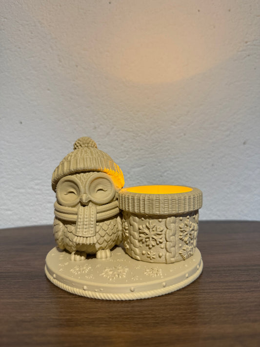 Uil Theelichthouder 12 cm – Sfeervolle Decoratie