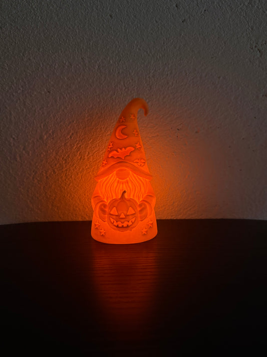 Halloween Gnoom 13 cm inclusief LED-kaars – Sfeervolle Halloween Decoratie