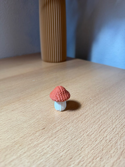 Gevlochten Mini Paddenstoel - burnt sienna - 4cm