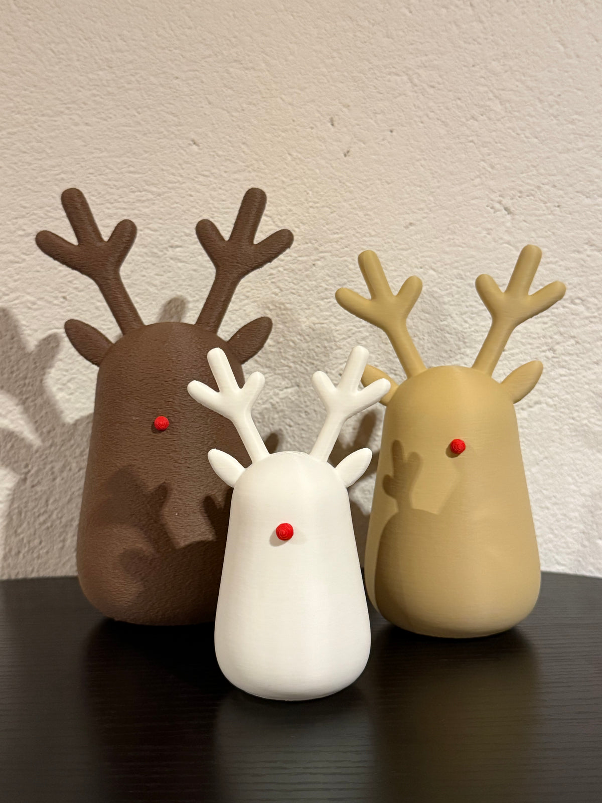 Rendieren Decoratie Set – 3 Stuks Bruin, Beige & Wit