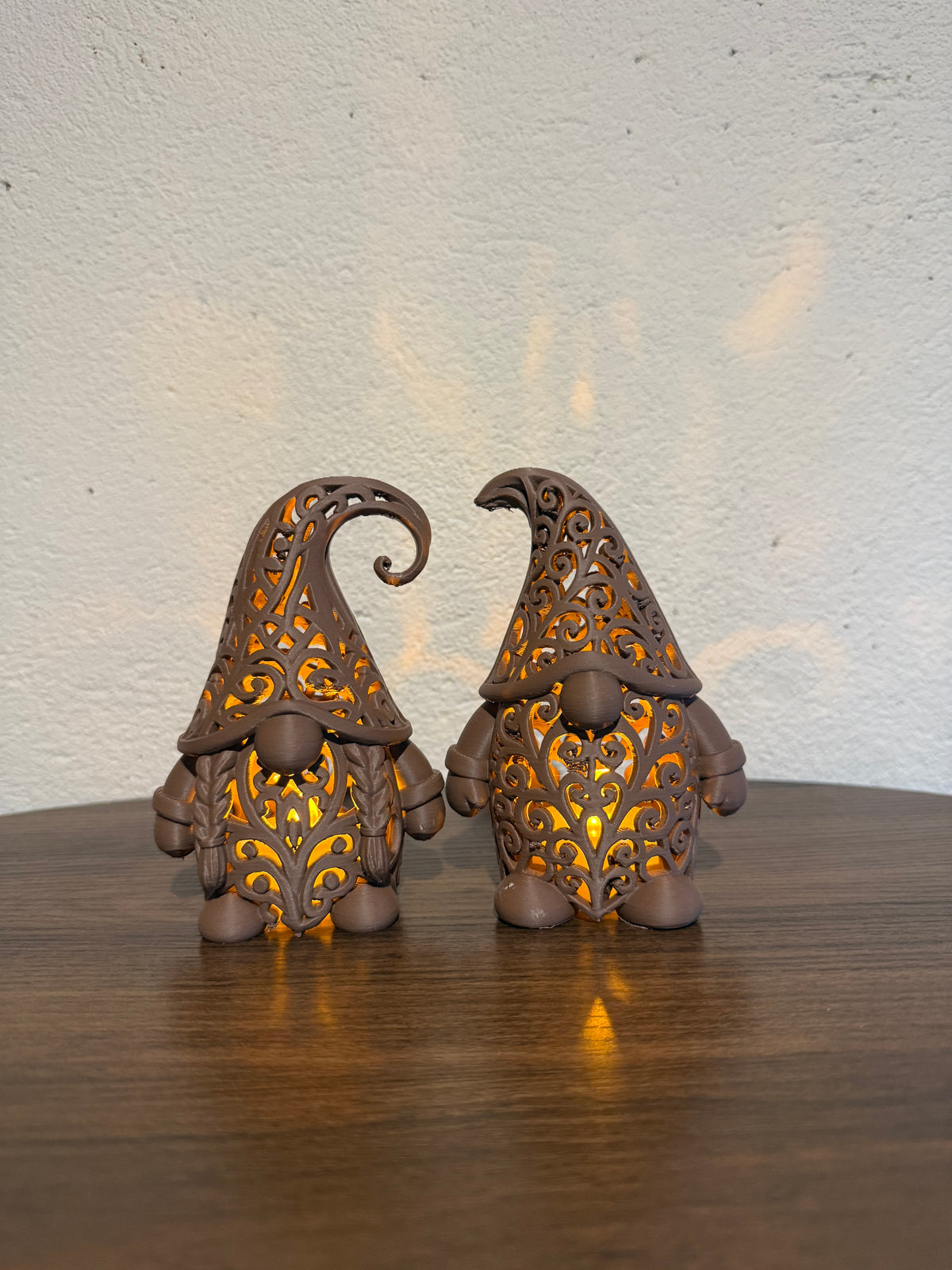Gnoom Theelichthouder Set 2 stuks 12 cm – Sfeervolle Kerstdecoratie