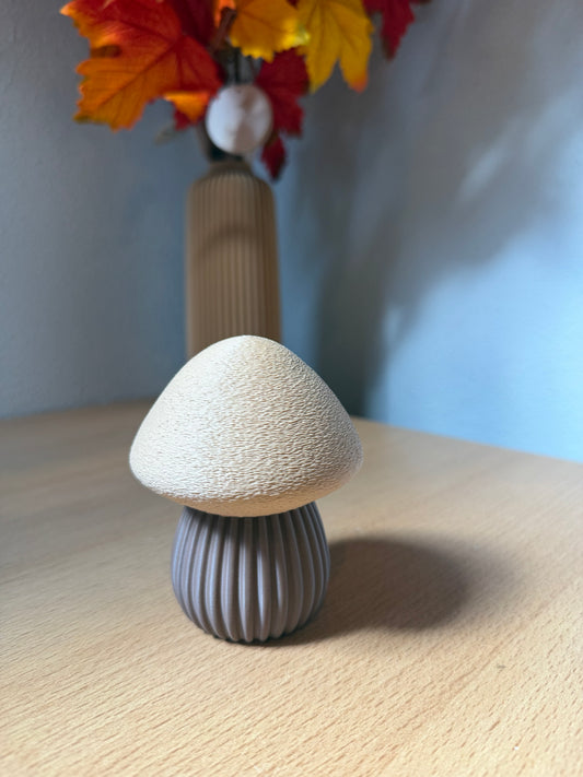 Paddenstoel - donkerbruin/lattebruin - 10cm